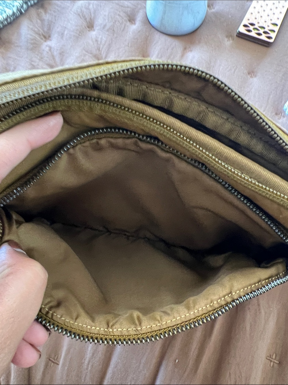 lululemon athletica deep brown Mustard Yellow Crossbody Bag - Picture 5 of 6